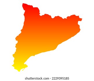Map of Catalonia as vector illustration