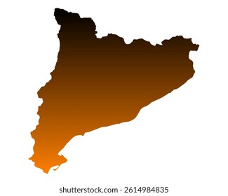 Map of Catalonia as vector illustration