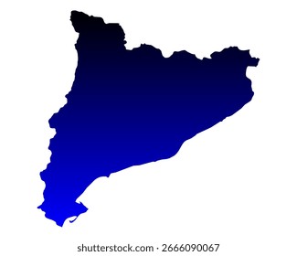 Mapa de Cataluña como Ilustración vectorial