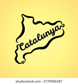 Map of Catalunya - shape and name in Catalan