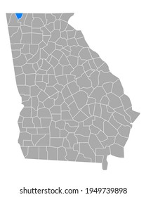 Map of Catoosa in Georgia on white