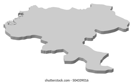 Map - Cauca (Colombia) - 3D-Illustration