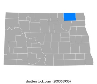 Map of Cavalier in North Dakota on white