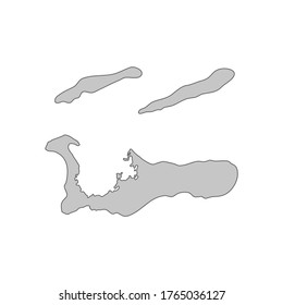 Map of Cayman Islands divided to regions. Outline map. Vector illustration.