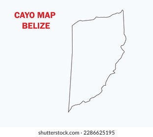 Map of CAYO, CAYO District
Of Belize, Map of CAYO with an outline, Map of Belize state CAYO Vector Illustration, Belize Map.
