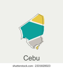 Map of Cebu modern design, Philippines map illustration vector Design Template