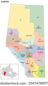 Mapa de distritos censitários de Alberta, Canadá