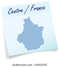 Map of center as sticky note in blue