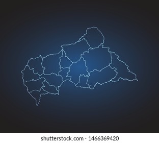 Map of Central African Republic - Abstract mash line and point scales on circuit dark background. symbol for your web site design map logo, app, ui,Travel. Vector illustration eps 10.