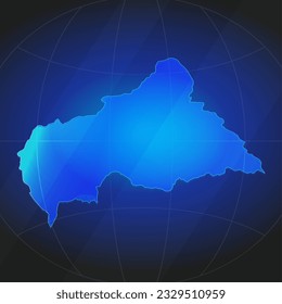 Karte der Zentralafrikanischen Republik in blauer Farbe. Vorlage für Website, Jahresbericht, Nachrichten, Infografiken. Vektorgrafik 