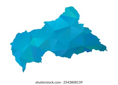 Map of Central African Republic - Blue Polygonal Design For Your. Vector illustration eps 10.