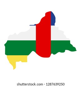 map of Central African Republic with flag inside. Central African Republic map vector illustration