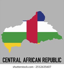 mapa de República Centroafricana con bandera, Ilustración vectorial