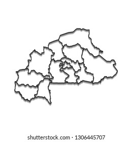 Map of Central African Republic - High detailed on white background. Abstract design vector illustration eps 10.
