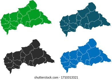 map of central African Republic. original map.variety of colors on white background. Vector illustration eps 10.
