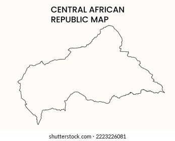 Map of Central African Republic, Outline Map Central African Republic vector Illustration, Map of Central African Republic with an outline. Central African Republic map.