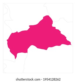 Karte der Zentralafrikanischen Republik auf Rosa mit Nachbarländern hervorgehoben