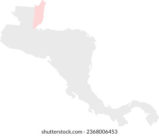 Map of Central America With Belize Highlighted