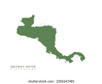Map of Central America green simple outline. Stylized minimal line design vector.