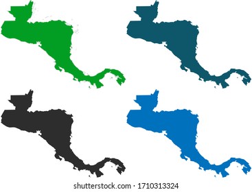 map of central america. original map.variety of colors on white background. Vector illustration eps 10.