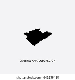 Map Of Central Anatolia Region - Turkey Vector Illustration