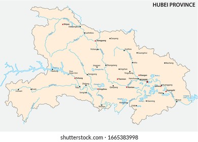 Map of Central Chinas Hubei Province, China
