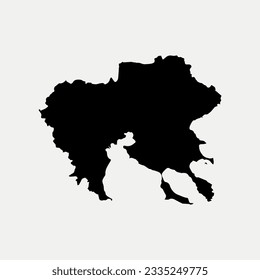 Map of Central Macedonia - Greece region outline silhouette graphic element Illustration template design
