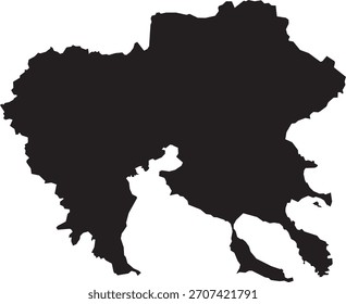 Map Central Macedonia Region of Greece Isolated Silhouette