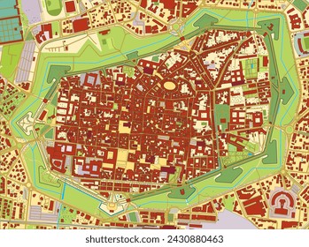 Map of central Province of Lucca, Italy