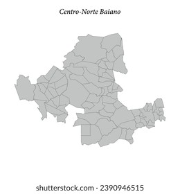 Karte von Centro-Norte Baiano ist eine Mesoregion im Bundesstaat Bahia mit Grenzen Gemeinden