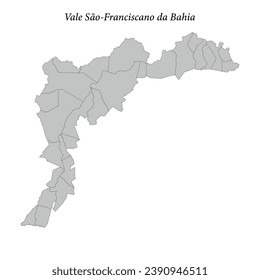 Karte von Centro-Norte Vale Sao-Franciscano da Bahia ist eine Mesoregion in Bahia Staat mit Grenzen Gemeinden