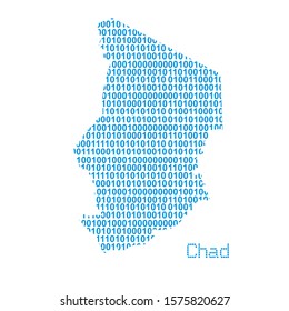 map of Chad from binary code vector illustration