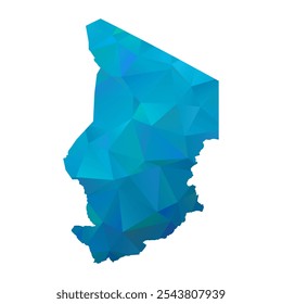 Map of Chad - Blue Polygonal Design For Your. Vector illustration eps 10.