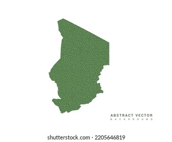 Mapa de la línea verde simple de Chad. Vector de diseño de línea mínimo estilizado.