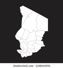 Map of Chad - High detailed on black background. Abstract design vector illustration eps 10.