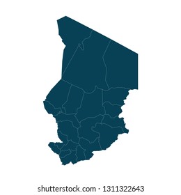 Map of Chad - High detailed on white background. Abstract design vector illustration eps 10.