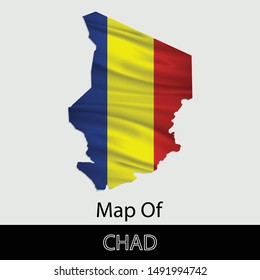 Map of Chad, isolated on gray background. Vector illustration