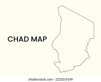 Map of Chad, Outline Map Chad vector Illustration, Map of Chad with an outline. Chad map.