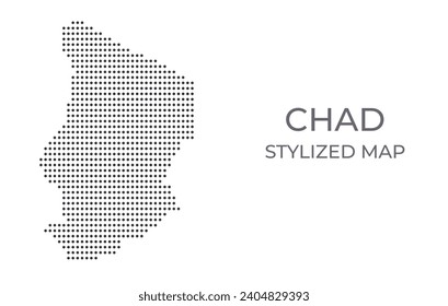 Map of Chad in a stylized minimalist style. Simple illustration of the country map.