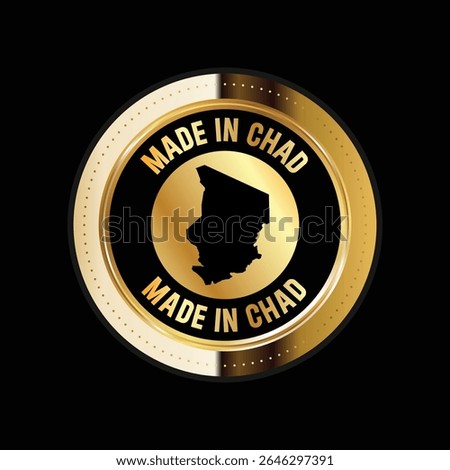 Map of Chad. Vector illustration. Logo, Icon, and Symbol. Chad map gold seal. 