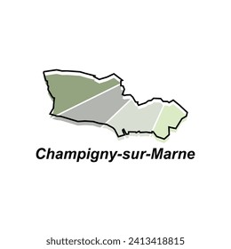 Map of Champigny Sur Marne colorful geometric modern outline, High detailed vector illustration vector Design Template, suitable for your company