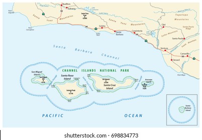 Map of the Channel Islands National Park, California