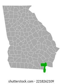 Map of Charlton in Georgia on white