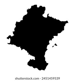 Map of the Chartered Community of Navarre, administrative division of Spain. Vector illustration.