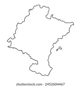 Karte der Chartered Community of Navarre, Administrative Division of Spain. Vektorillustration.