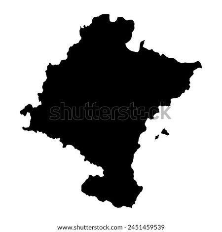 Map of the Chartered Community of Navarre, administrative division of Spain. Vector illustration.