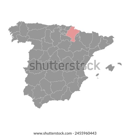 Map of the Chartered Community of Navarre, administrative division of Spain. Vector illustration.