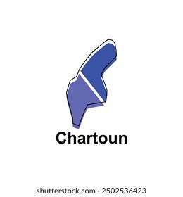Karte von Chartoun Illustration Design-Vorlage, Karte haben alle Provinz und markieren Sie die Hauptstadt Libanon, geeignet für Ihr Unternehmen