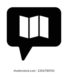 Map Chat Vector Glyph Icon For Personal And Commercial Use.

