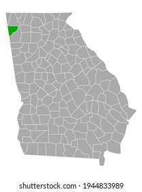 Map of Chattooga in Georgia on white
